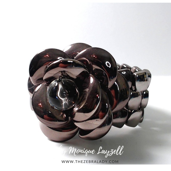 Brown Shine Plastic Chic Stretch bracket Rose - Picture 1 of 2